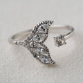 Leaf Crystal Open Ring