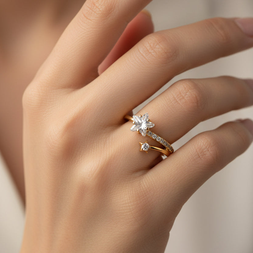 Celestial Star Crystal Wrap Ring