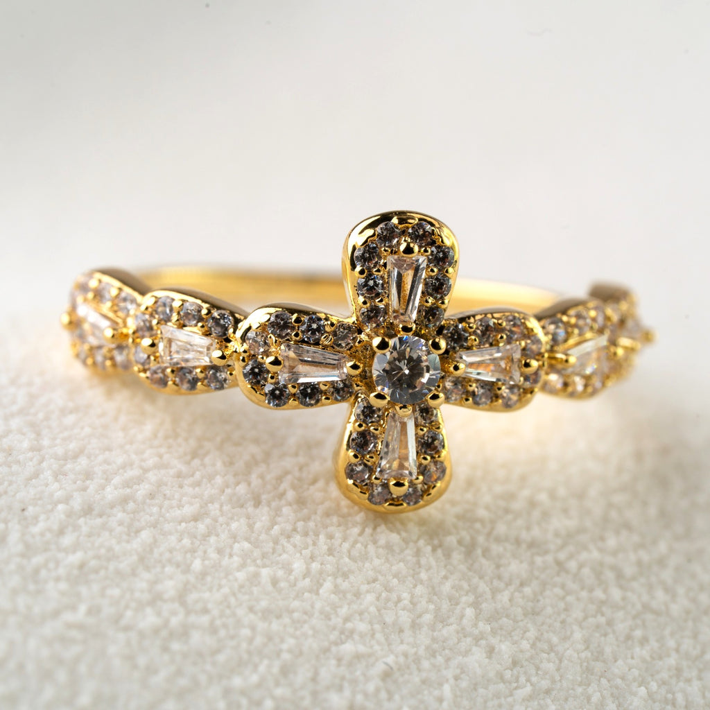 Vintage Halo Cross Statement Ring