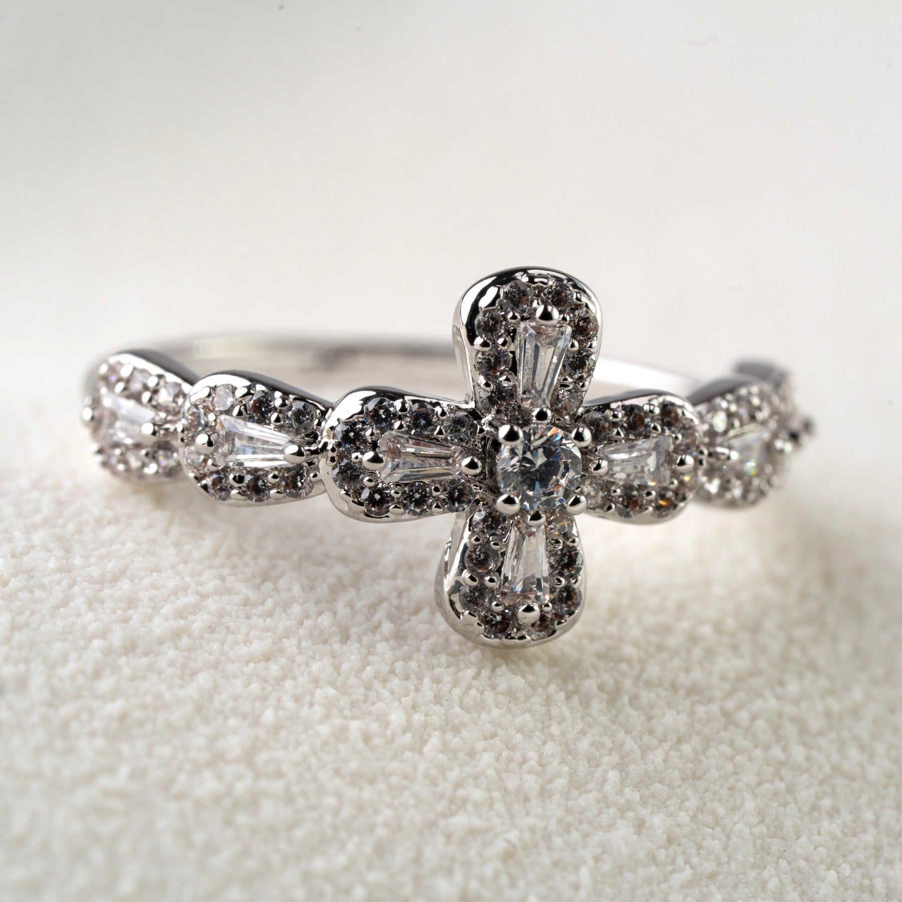 Vintage Halo Cross Statement Ring