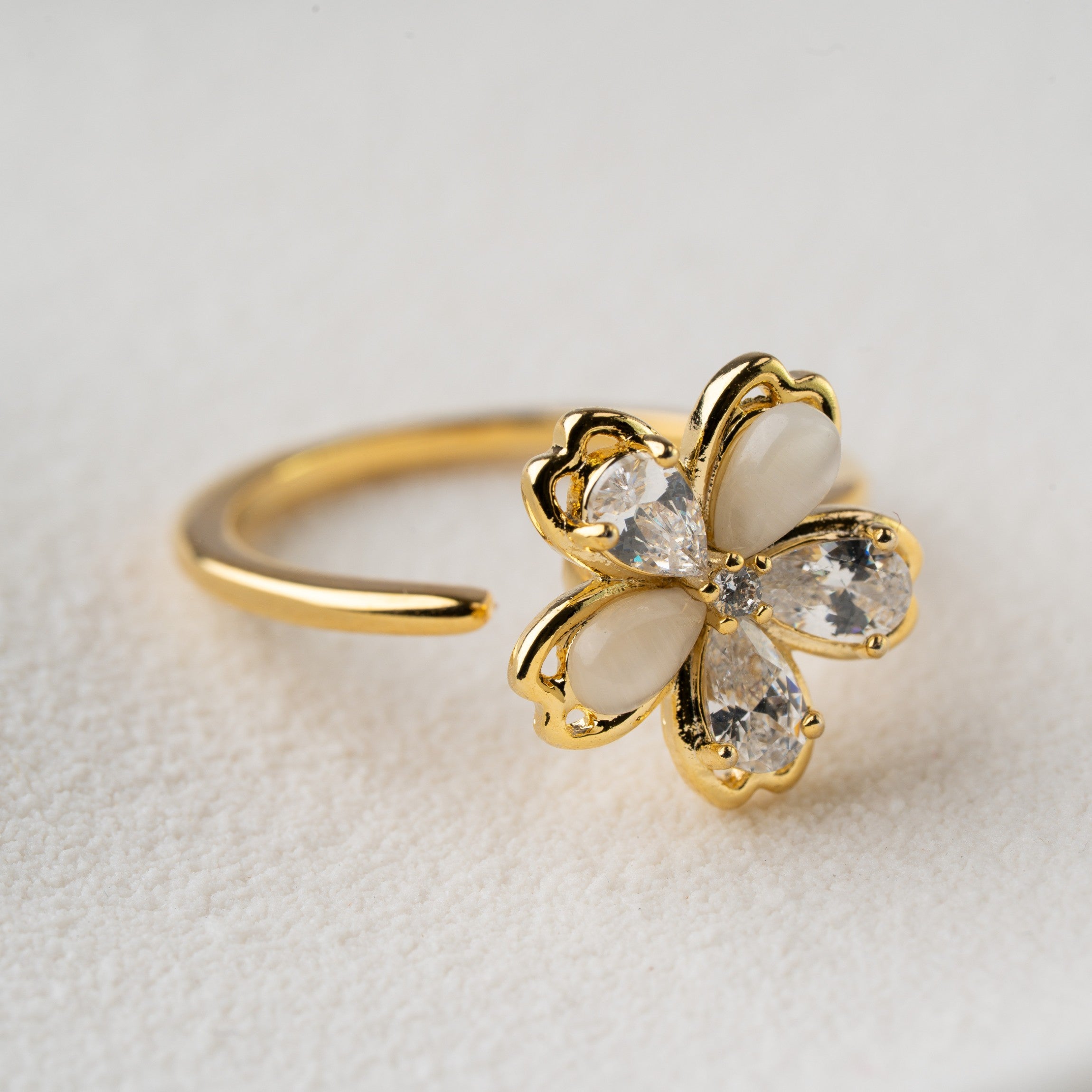 Bloom Crystal Petal Ring