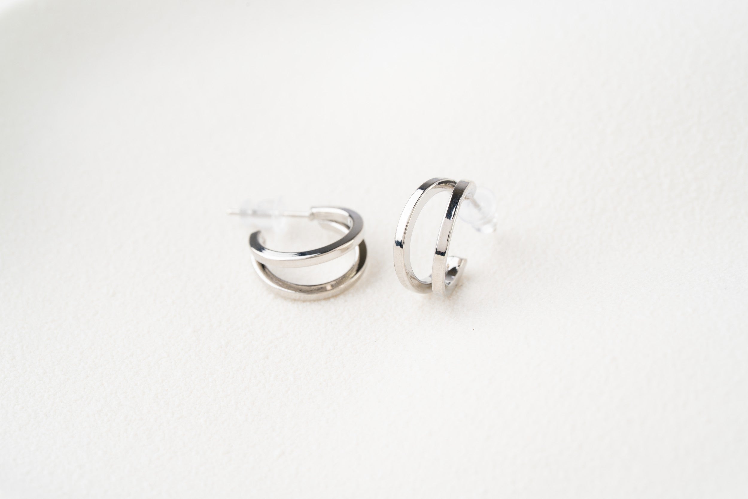 Minimal Layered Hoop Stud Earrings