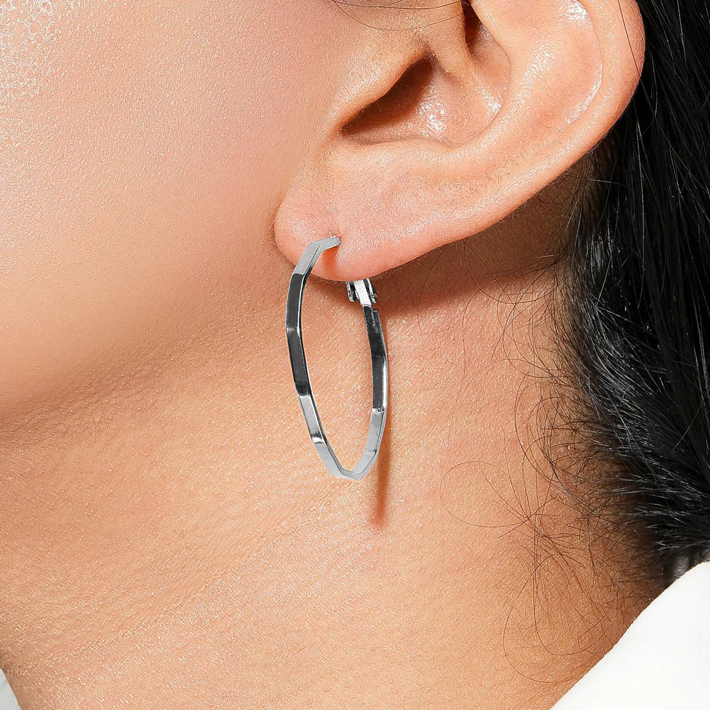 Geometric Octagon Hoop Earrings