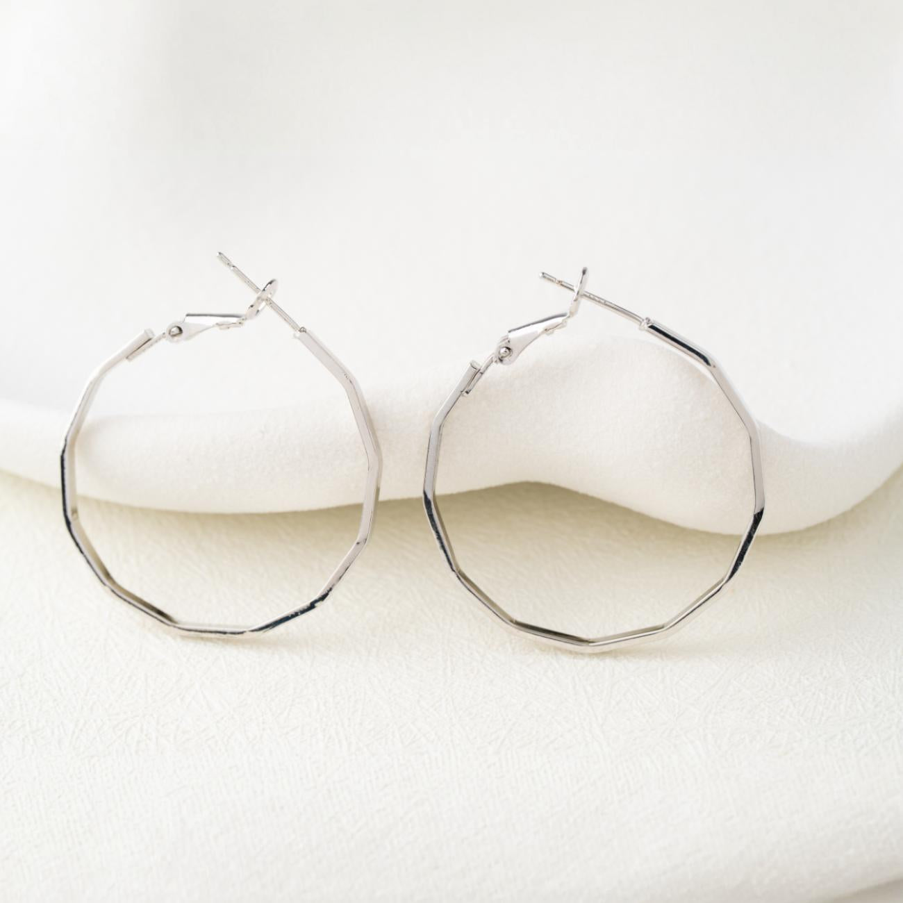 Geometric Octagon Hoop Earrings