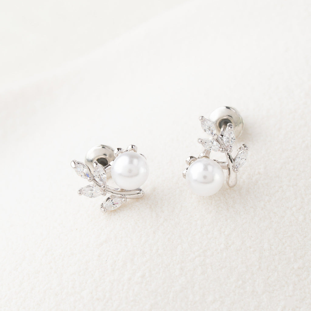 Floral Pearl & Crystal Studs