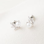 Floral Pearl & Crystal Studs