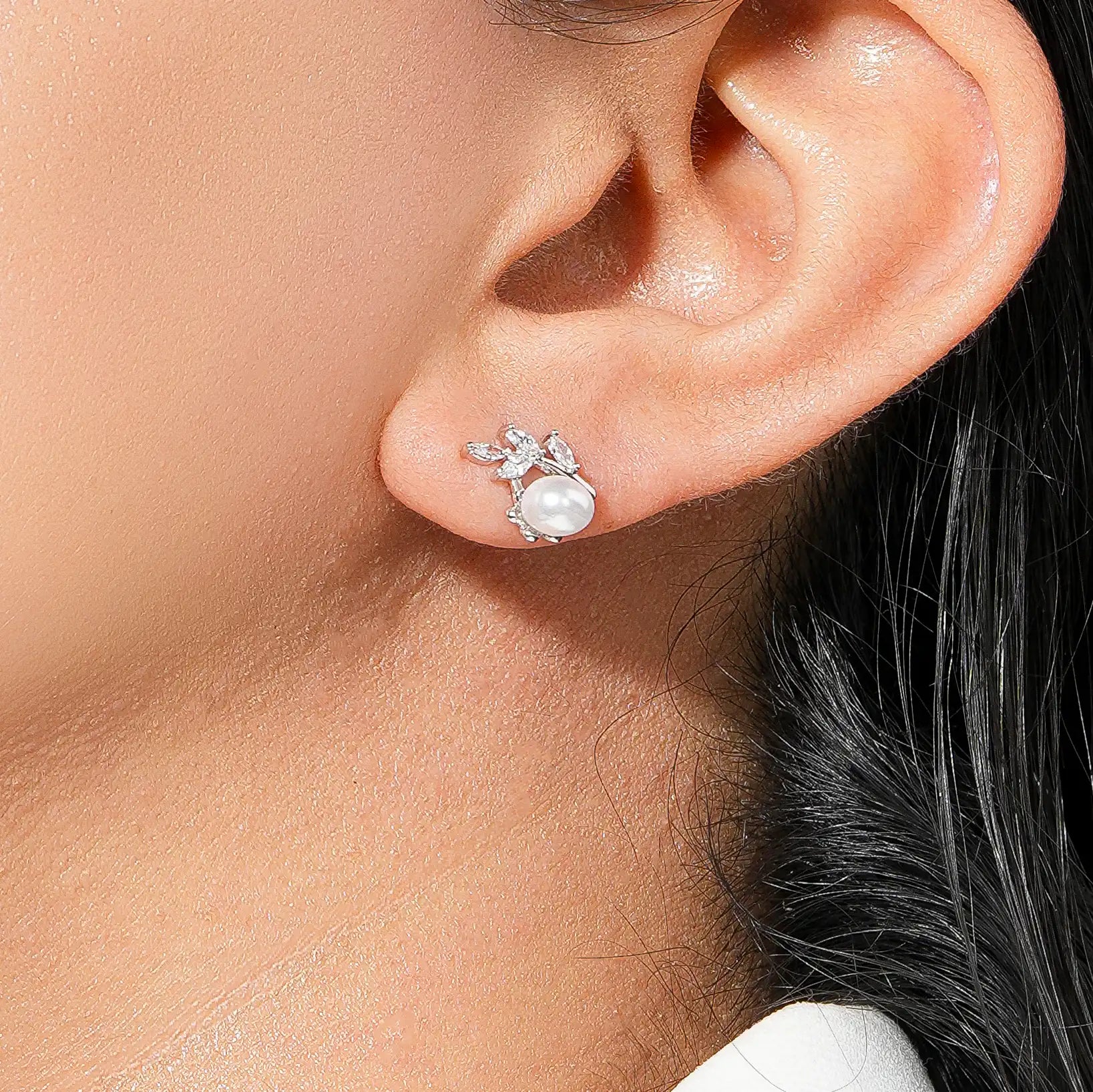 Floral Pearl & Crystal Studs