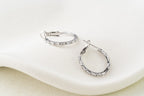 Crystal Baguette Hoop Earrings