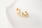 Radiant Curve Crystal Stud Hoops