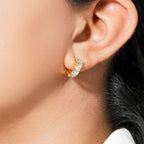 Radiant Curve Crystal Stud Hoops