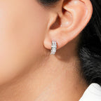 Radiant Curve Crystal Stud Hoops
