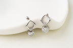 Geometric Heart Crystal Drop Earrings