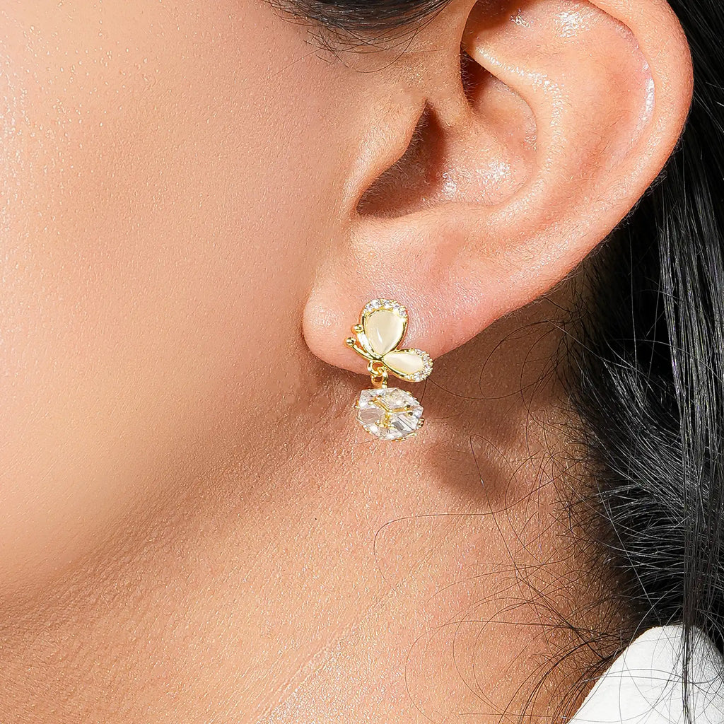 Butterfly Crystal Drop Earrings