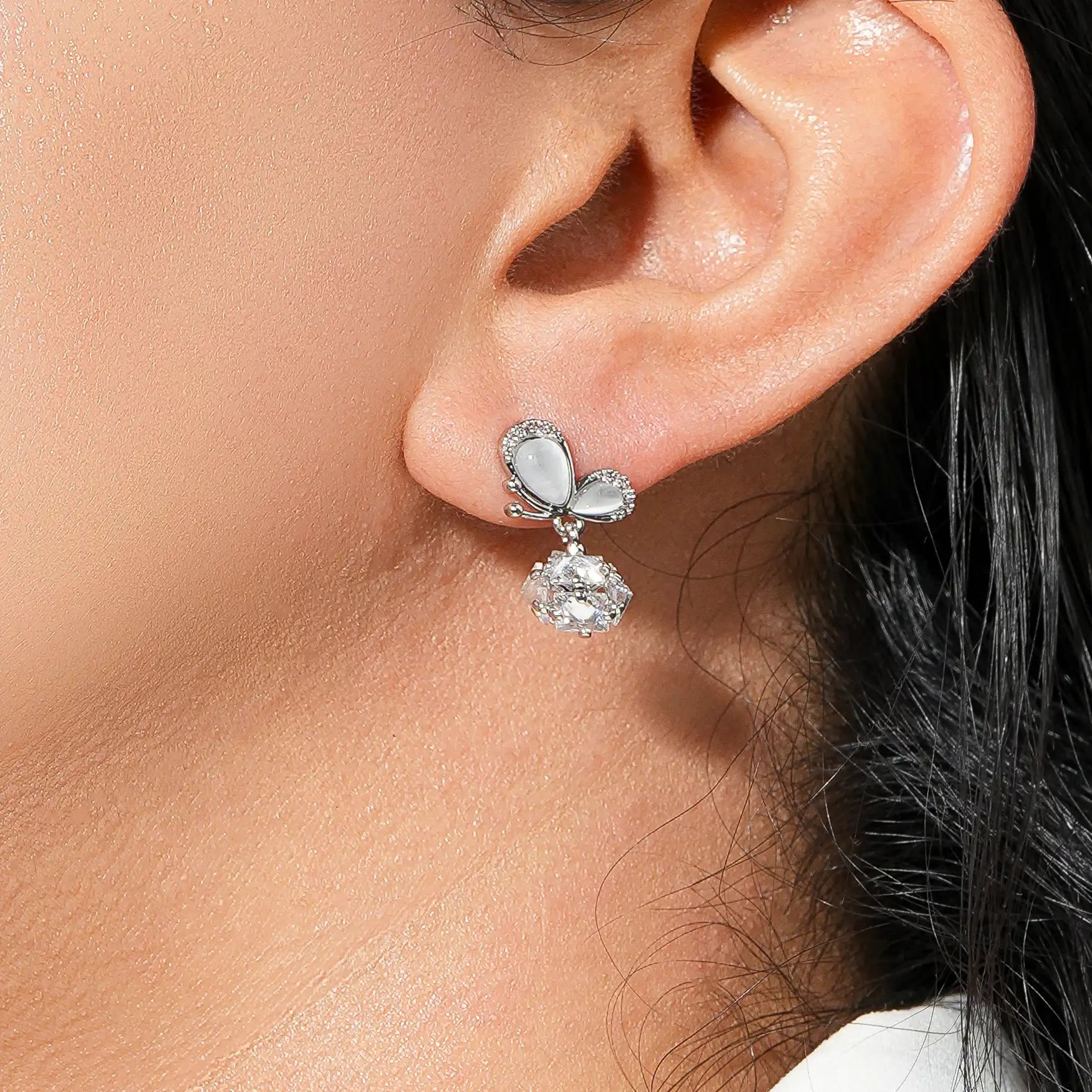 Butterfly Crystal Drop Earrings