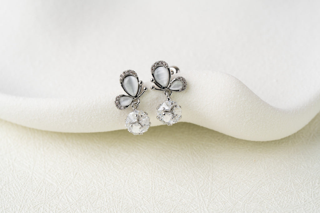 Butterfly Crystal Drop Earrings