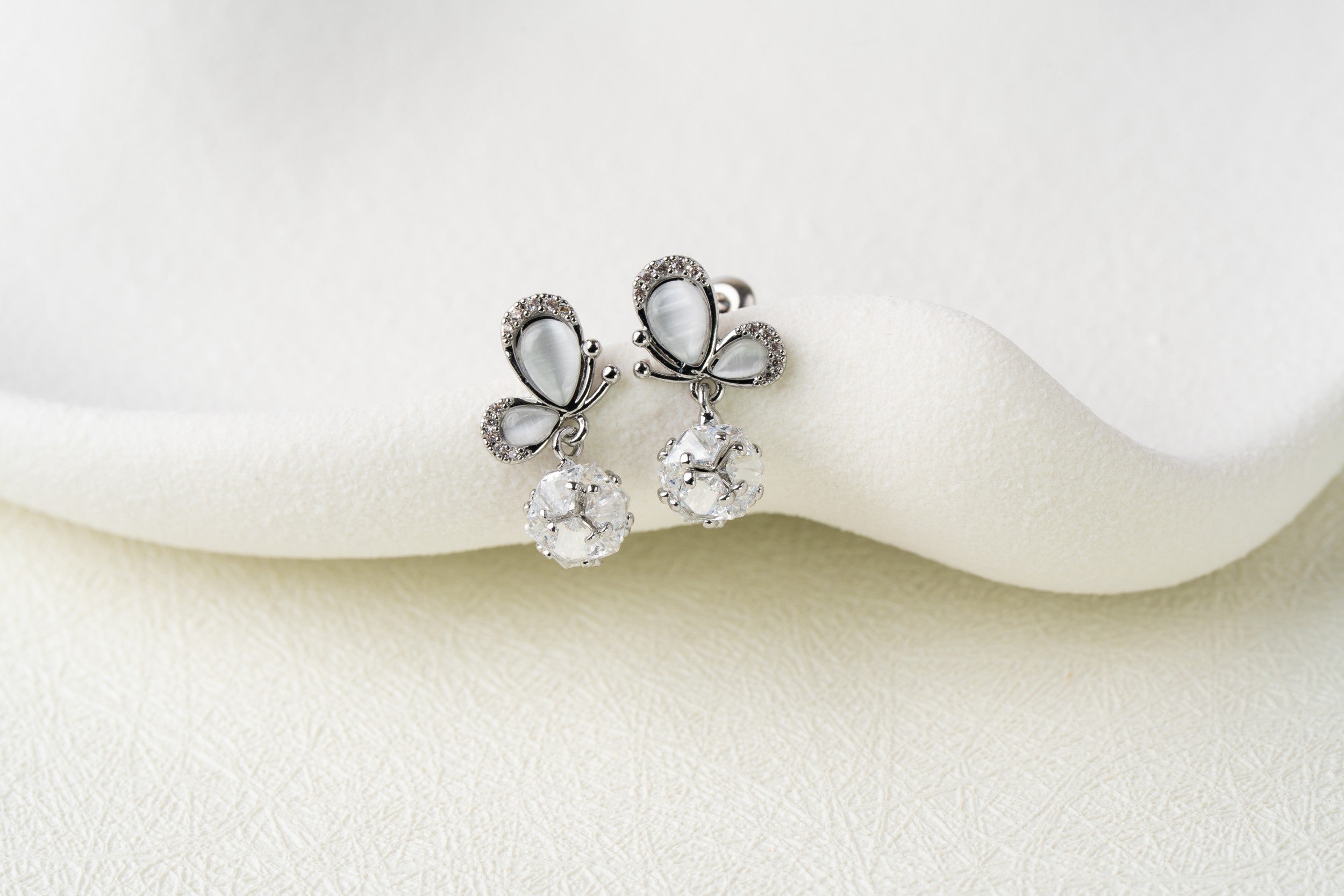 Butterfly Crystal Drop Earrings