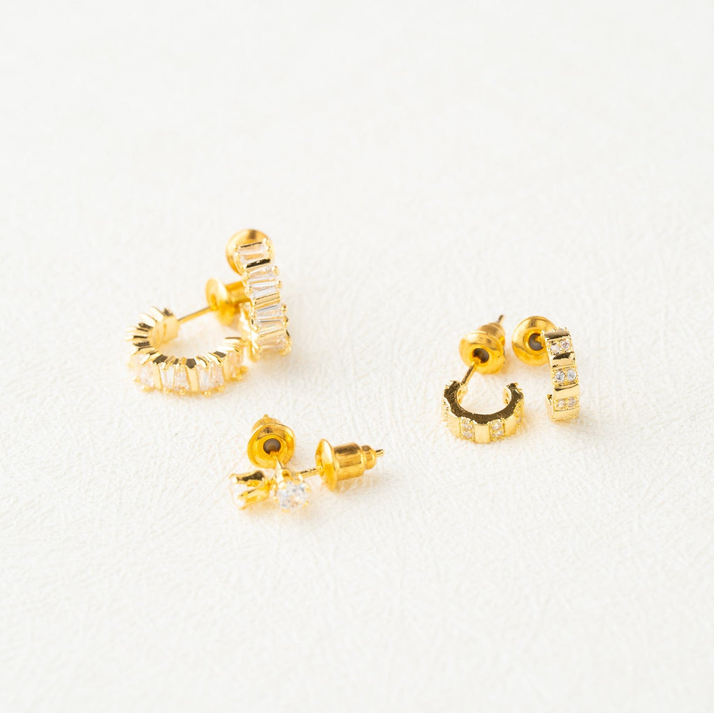 Classic Gold Mini Hoop & Stud Earring Set