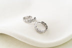 Elegant Baguette Stone Mini Hoops