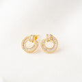 Radiant Halo Crystal Hoop Stud Earrings