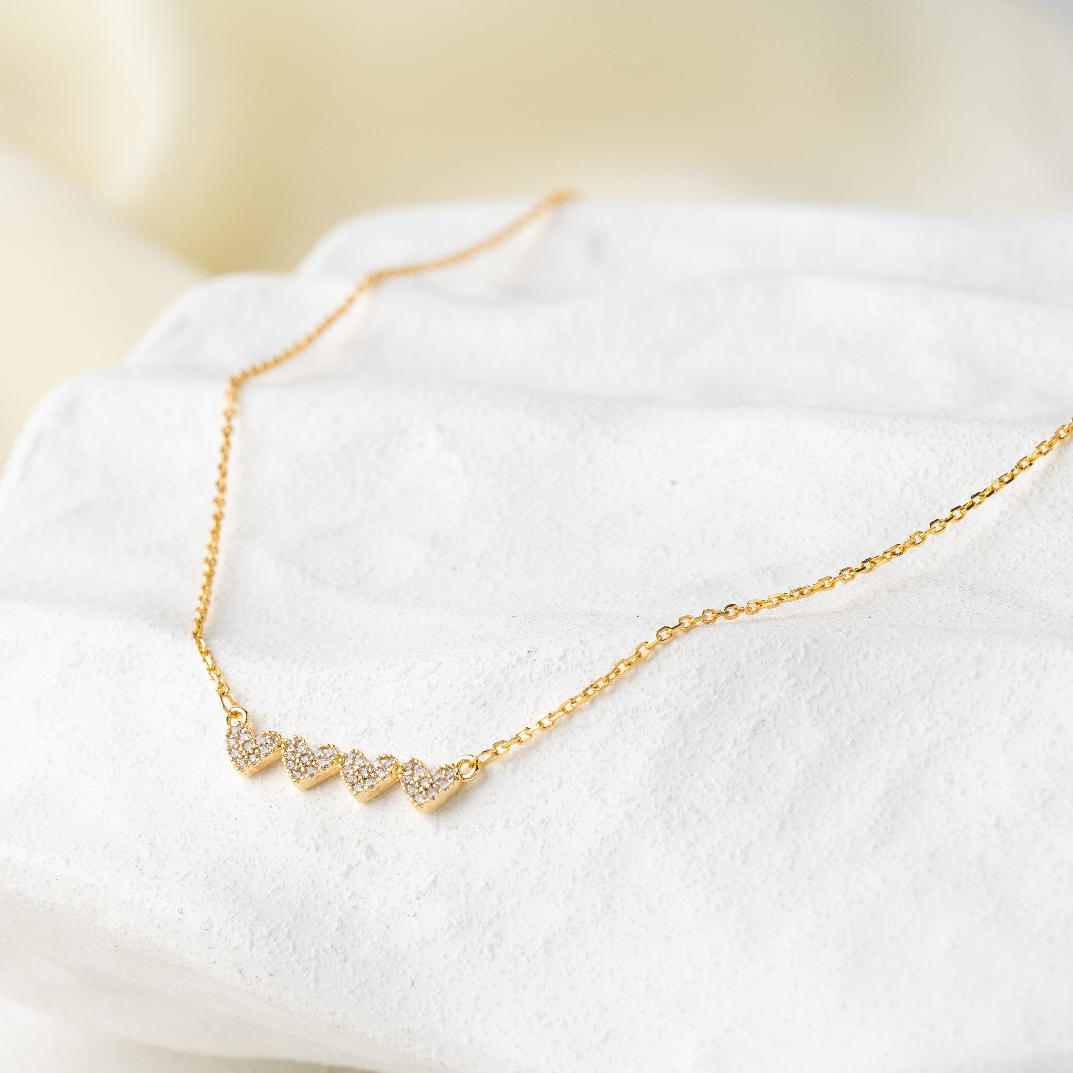 Multi Heart Crystal Charm Necklace