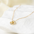 Interlocking Heart Pendant Necklace with Crystal Band