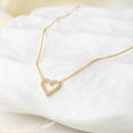 Crystal Outline Heart Pendant Necklace