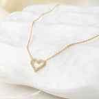Crystal Outline Heart Pendant Necklace
