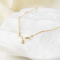 Minimal Antler Pendant Necklace with Crystal Drop