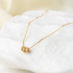 Triple Hoop Crystal Charm Necklace