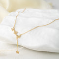 Butterfly Drop Necklace with Crystal Detailing