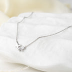 Butterfly Duo Pendant Necklace with Crystal Accent