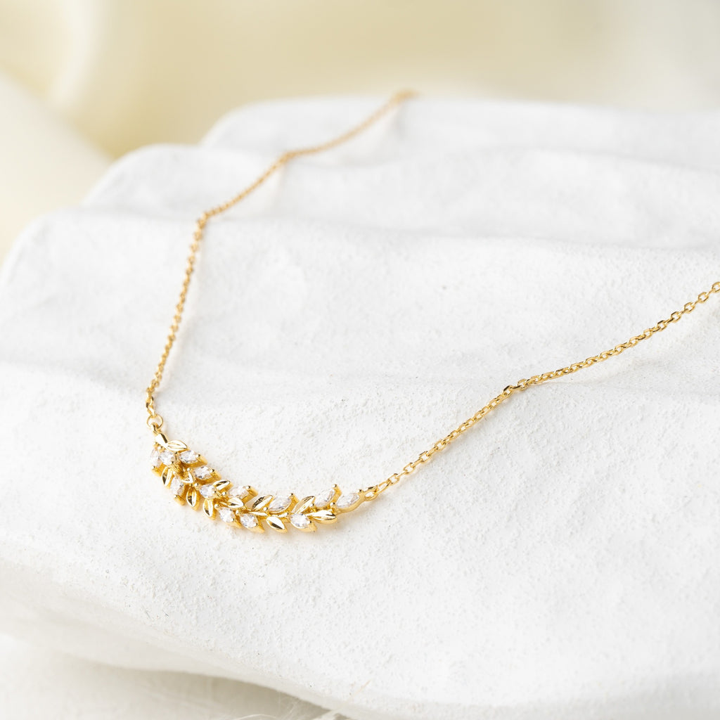 Leaf Vine Crystal Necklace