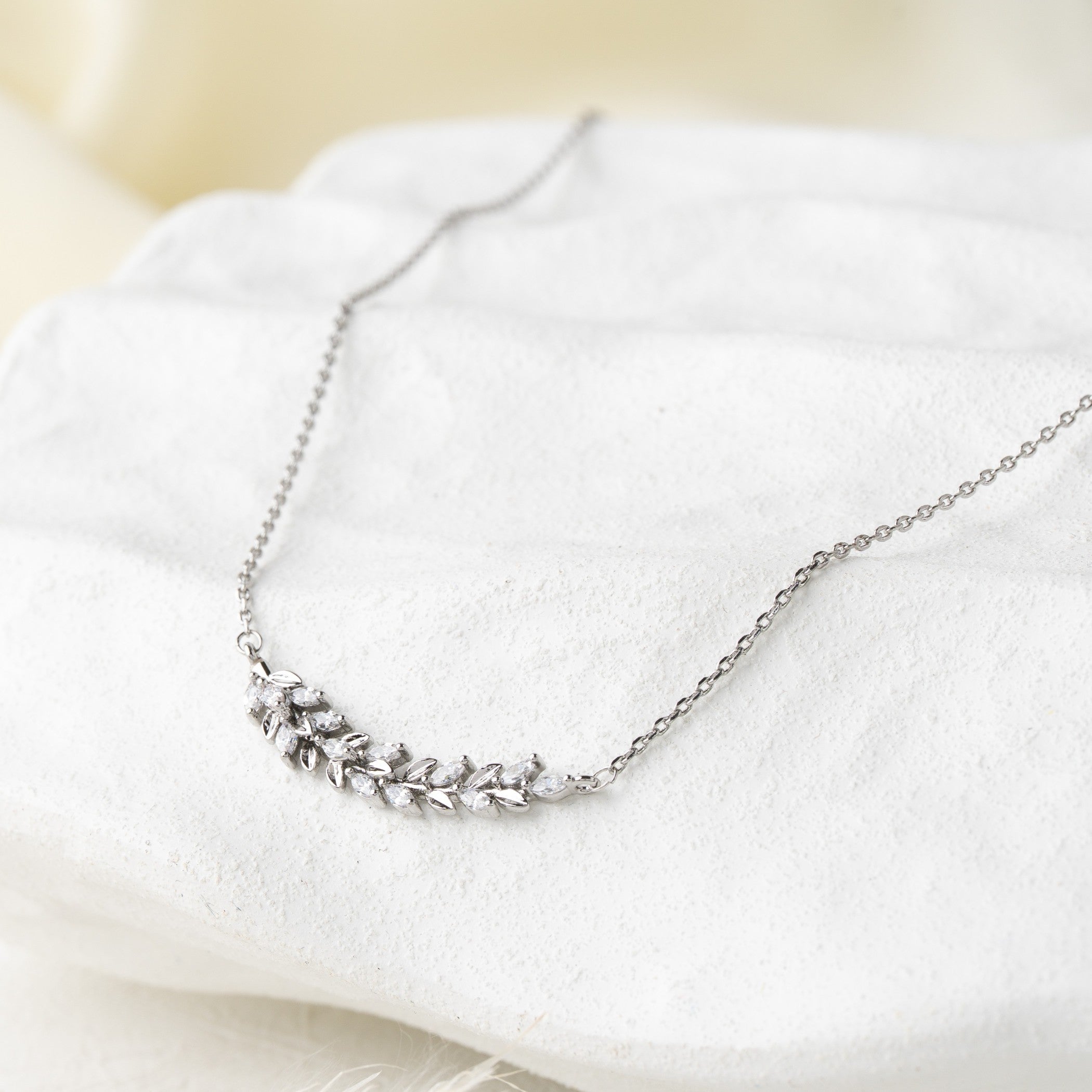Leaf Vine Crystal Necklace