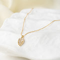 Crystal Leaf Drop Pendant Necklace