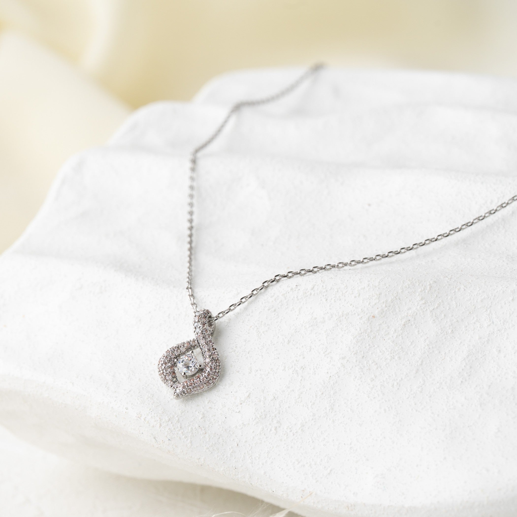 Gold Teardrop Crystal Pendant Necklace