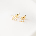 Cluster Stone Stud Earrings