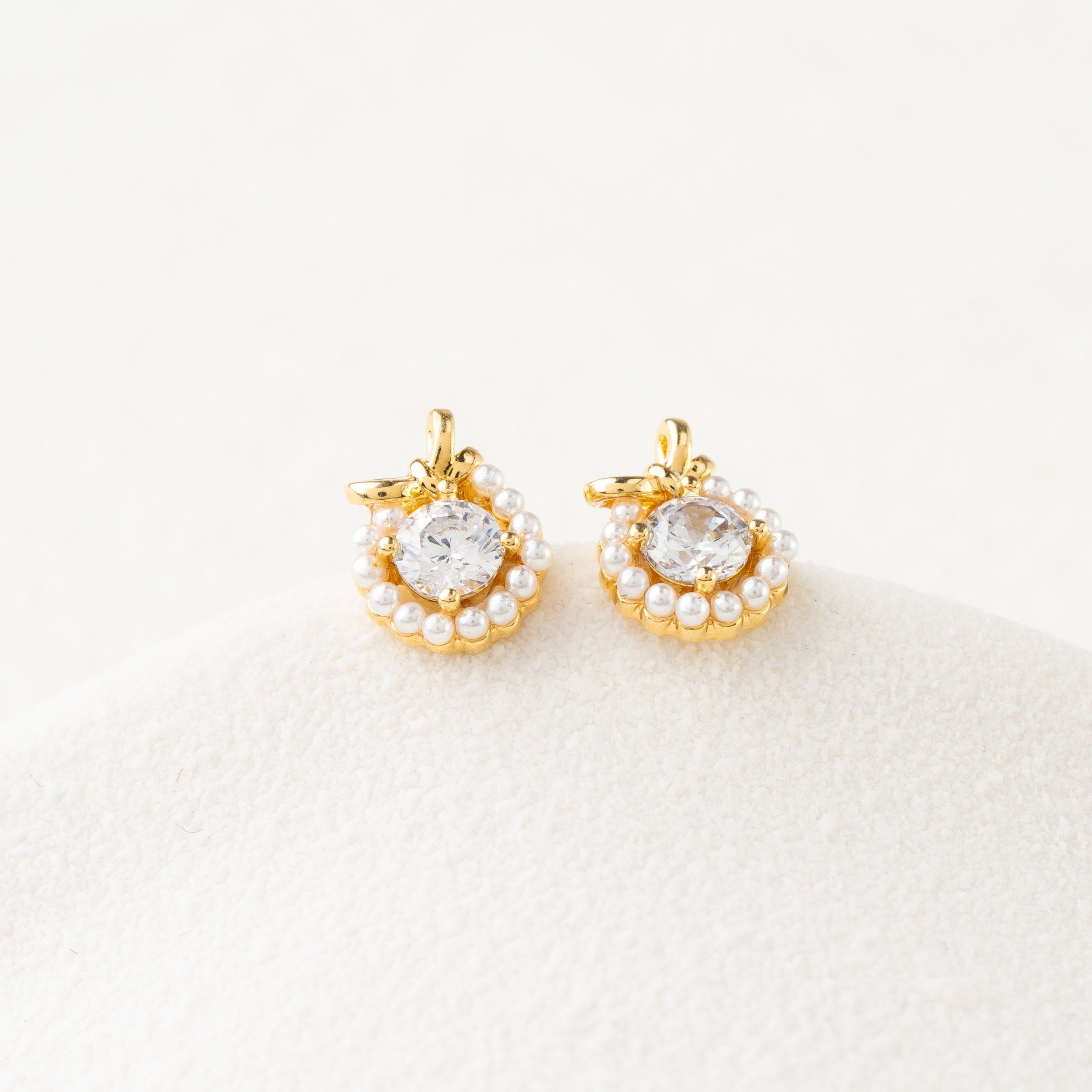 Crystal & Pearl Halo Stud Earrings