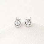 Crystal & Pearl Halo Stud Earrings