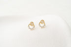Opal & Crystal Half Hoop Stud Earrings
