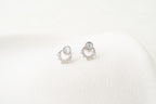Opal & Crystal Half Hoop Stud Earrings