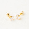 Minimal Round Crystal Stud Earrings