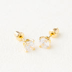 Minimal Round Crystal Stud Earrings