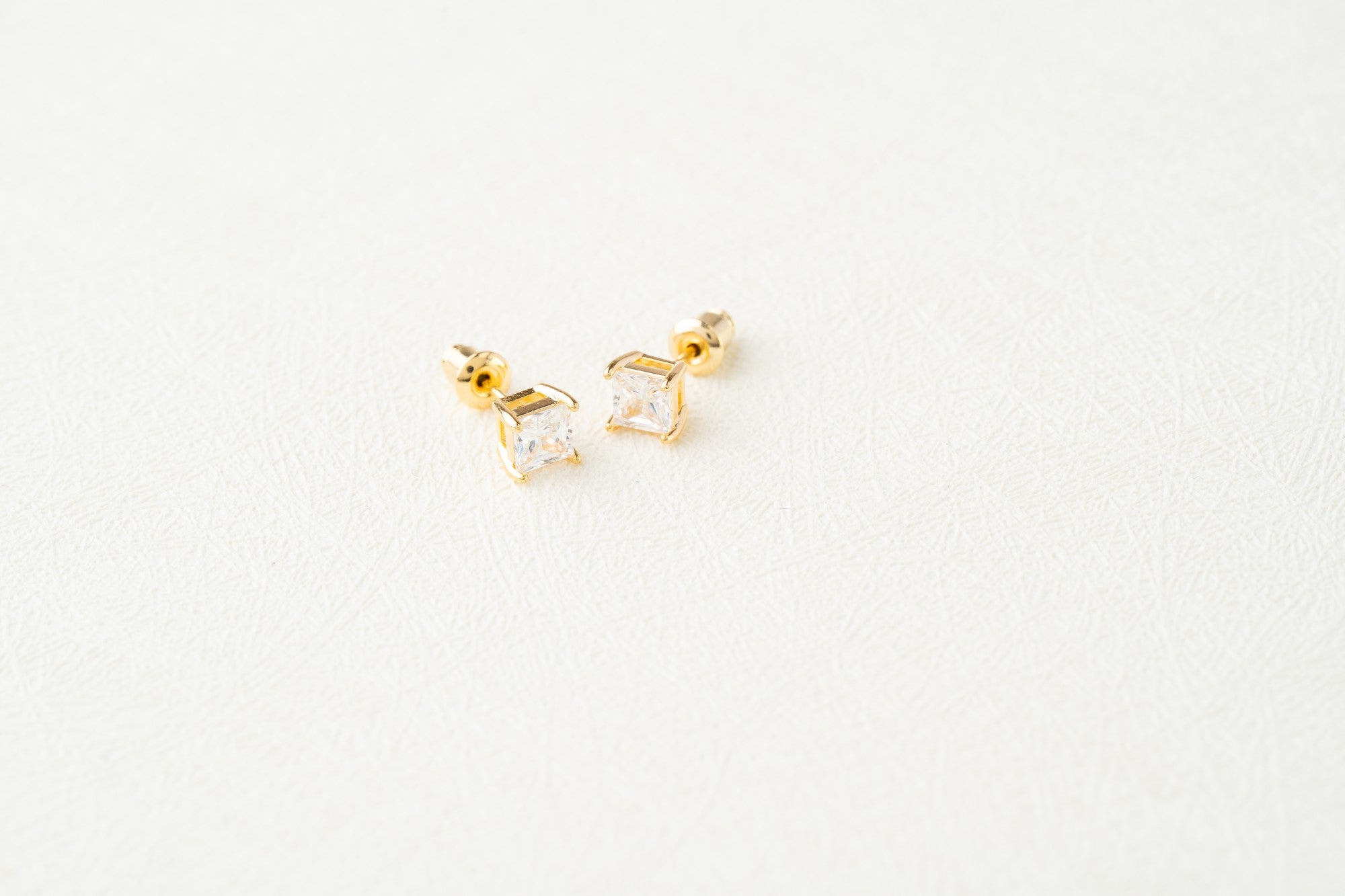 Princess Cut Crystal Stud Earrings