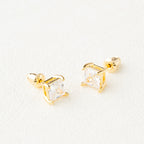 Princess Cut Crystal Stud Earrings
