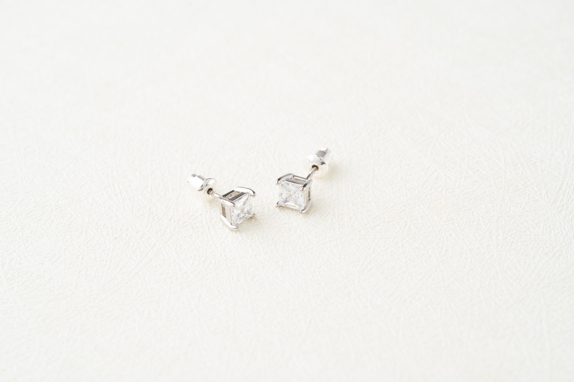 Princess Cut Crystal Stud Earrings
