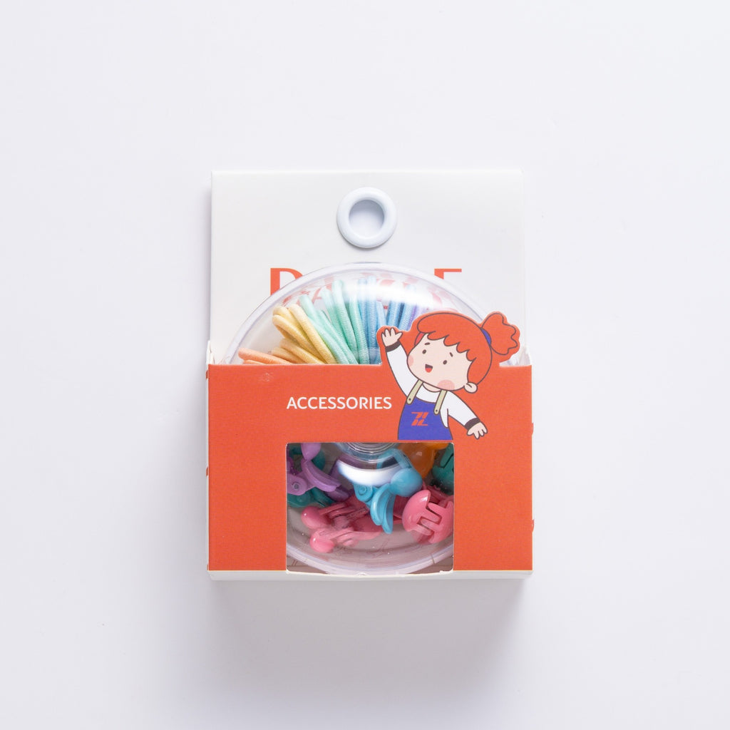 Rainbow Mini Hair Accessories Set (Clips + Bands)