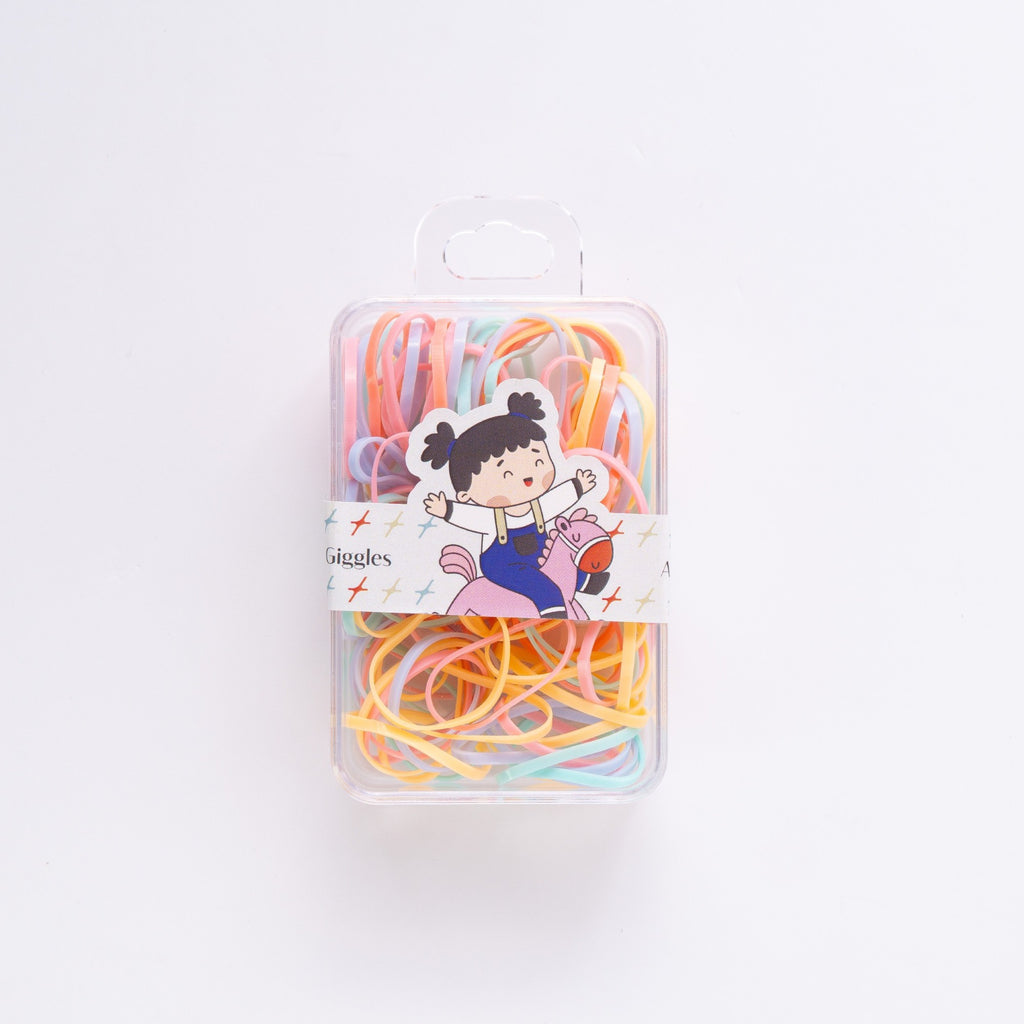 Giggles Rainbow Elastic Hair Bands Set