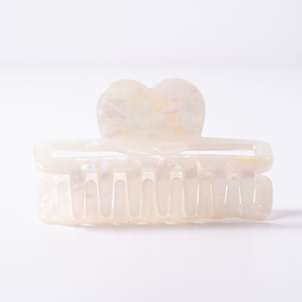 Pearl Heart Claw Clip