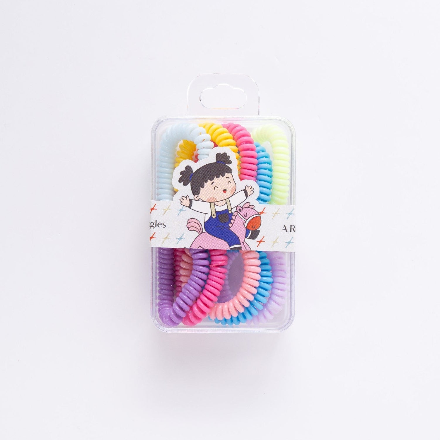 Rainbow Spiral Hair Tie Set for Kids