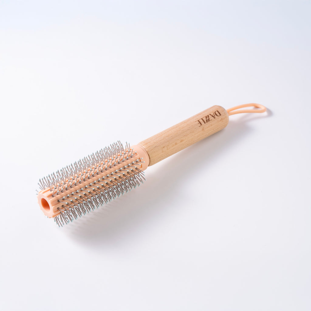 Round Barrel Styling Brush with Wooden Handle